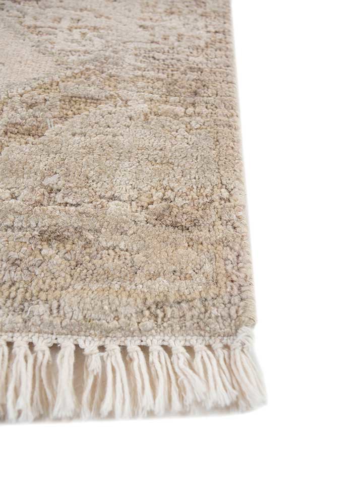 aprezo ivory afghan wool and silk hand knotted Rug - Corner aprezo ivory afghan wool and silk hand knotted Rug - Corner