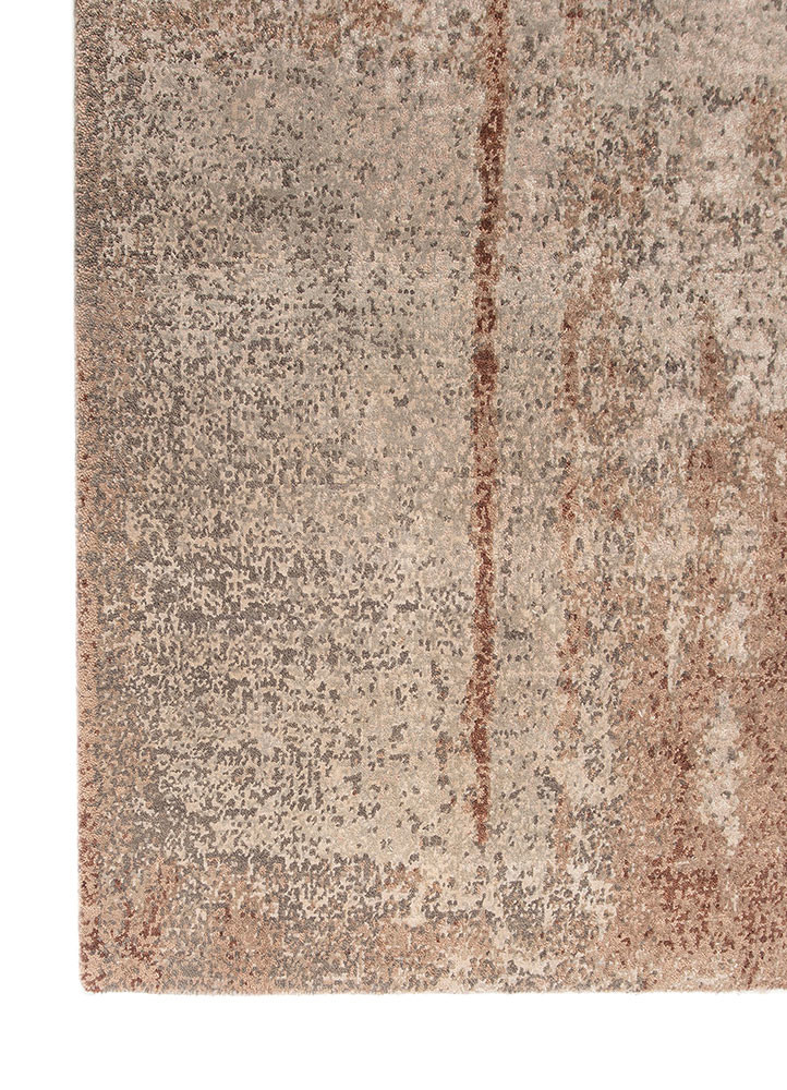 entropy beige and brown wool and bamboo silk hand knotted Rug - Corner entropy beige and brown wool and bamboo silk hand knotted Rug - Corner