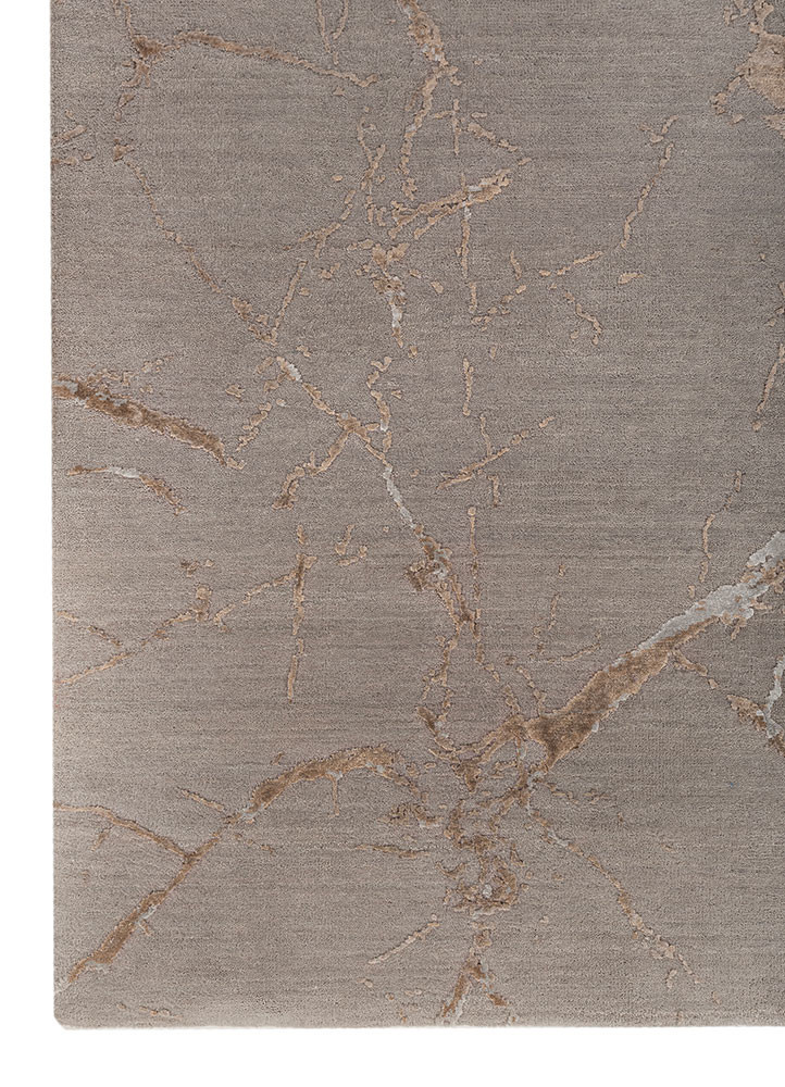 urban pause by kavi grey and black wool and bamboo silk hand knotted Rug - Corner urban pause by kavi grey and black wool and bamboo silk hand knotted Rug - Corner