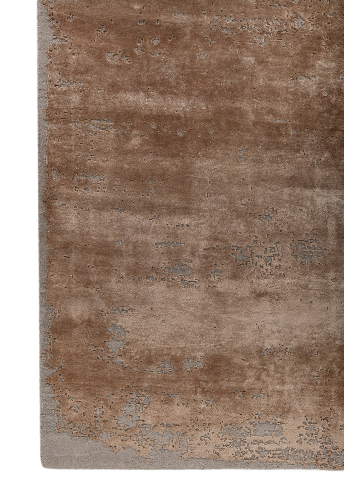 chaos theory by kavi gold wool and bamboo silk hand knotted Rug - Corner