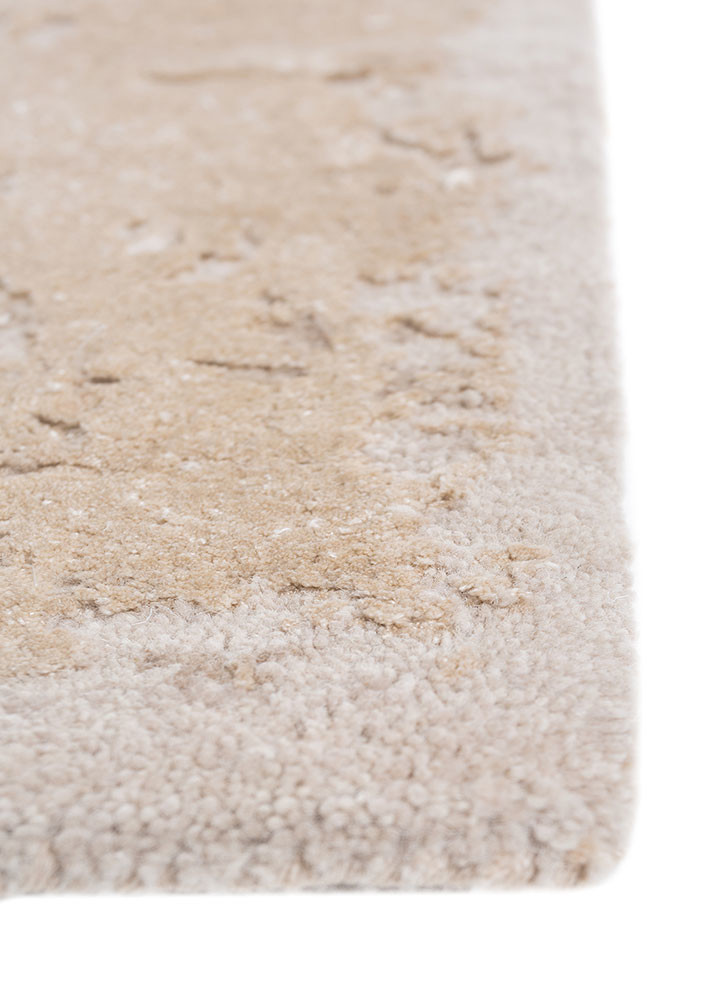 chaos theory by kavi ivory wool and bamboo silk hand knotted Rug - Corner chaos theory by kavi ivory wool and bamboo silk hand knotted Rug - Corner