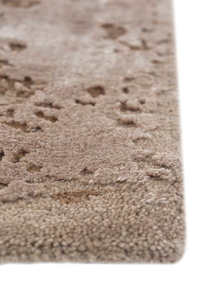 chaos theory by kavi beige and brown wool and bamboo silk hand knotted Rug - Corner chaos theory by kavi beige and brown wool and bamboo silk hand knotted Rug - Corner