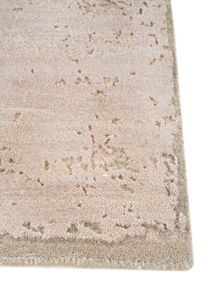 chaos theory by kavi beige and brown wool and bamboo silk hand knotted Rug - Corner