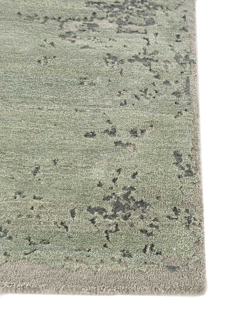 chaos theory by kavi green wool and bamboo silk hand knotted Rug - Corner