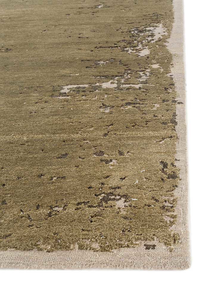 chaos theory by kavi green wool and bamboo silk hand knotted Rug - Corner