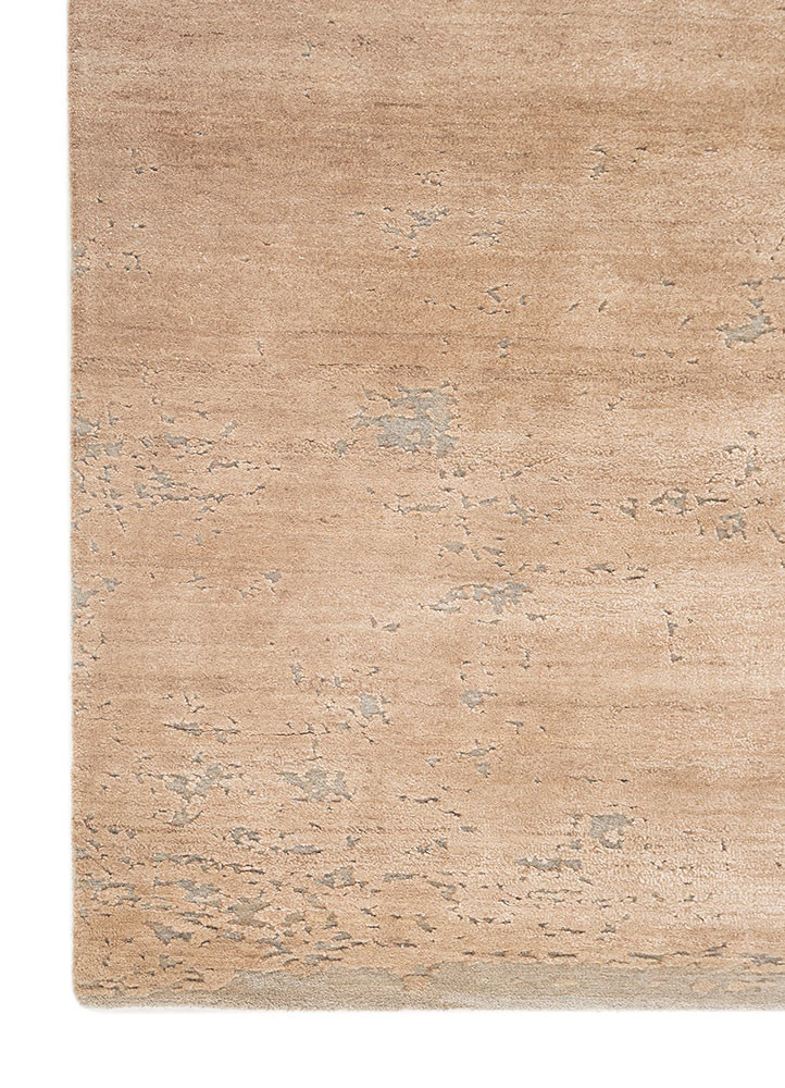 chaos theory by kavi grey and black wool and bamboo silk hand knotted Rug - Corner