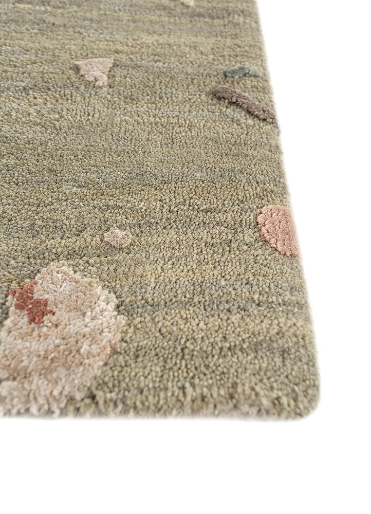 hidden by kavi green wool and bamboo silk hand knotted Rug - Corner hidden by kavi green wool and bamboo silk hand knotted Rug - Corner