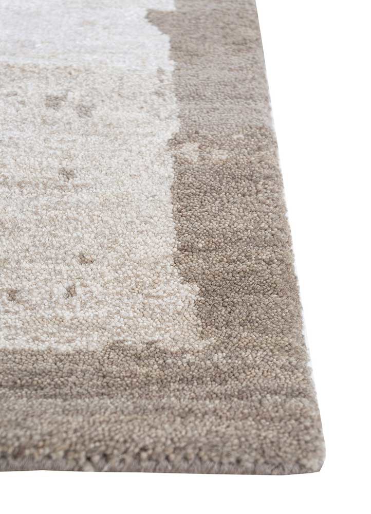 unfold by kavi ivory wool and bamboo silk hand knotted Rug - Corner unfold by kavi ivory wool and bamboo silk hand knotted Rug - Corner