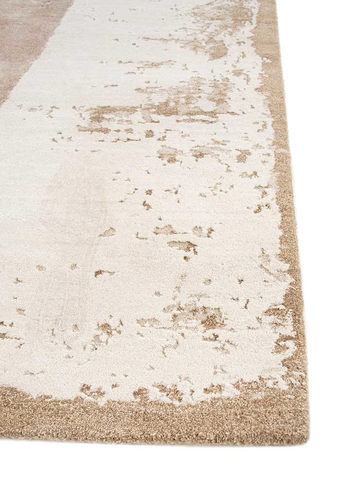unfold by kavi ivory wool and bamboo silk hand knotted Rug - Corner unfold by kavi ivory wool and bamboo silk hand knotted Rug - Corner