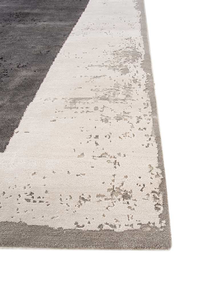 unfold by kavi ivory wool and bamboo silk hand knotted Rug - Corner unfold by kavi ivory wool and bamboo silk hand knotted Rug - Corner