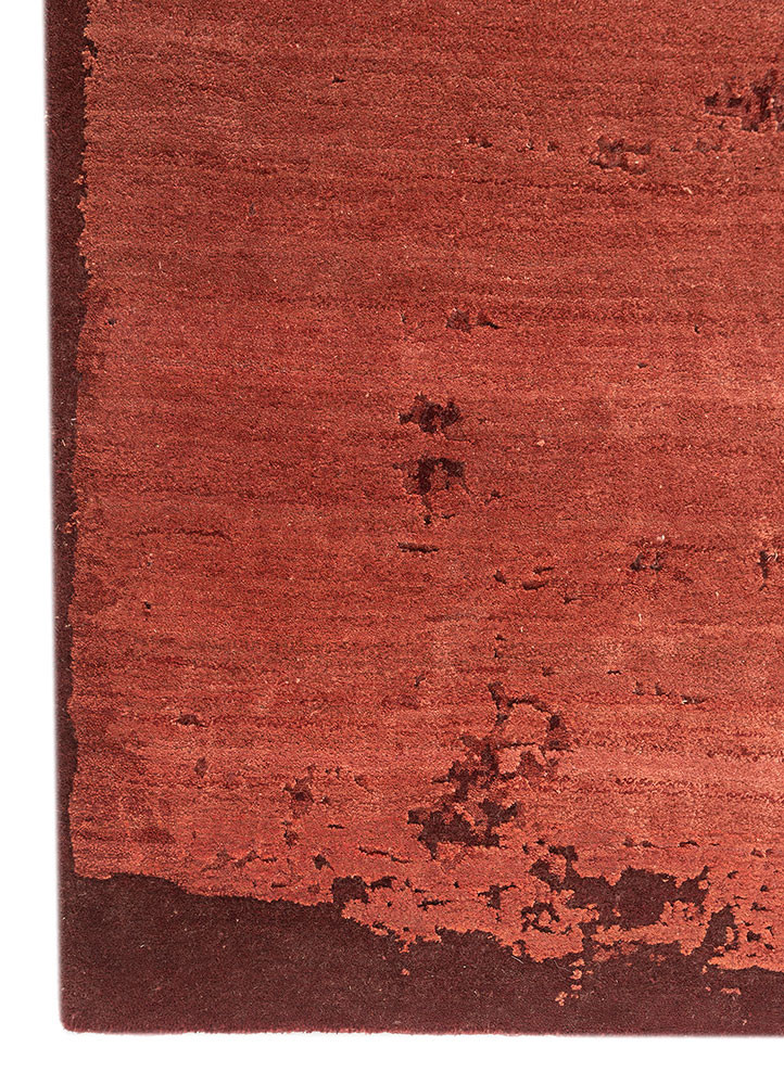 unfold by kavi red and orange wool and bamboo silk hand knotted Rug - Corner unfold by kavi red and orange wool and bamboo silk hand knotted Rug - Corner