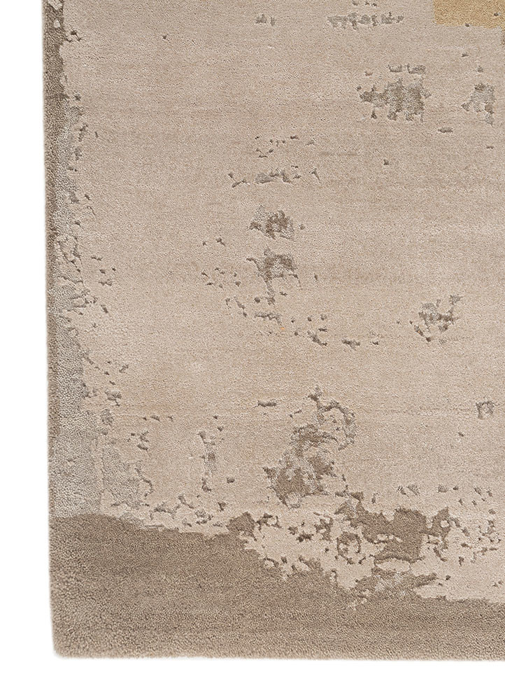 unfold by kavi ivory wool and bamboo silk hand knotted Rug - Corner unfold by kavi ivory wool and bamboo silk hand knotted Rug - Corner