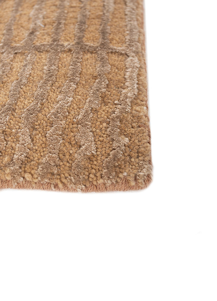 azalea beige and brown wool and bamboo silk hand knotted Rug - Corner azalea beige and brown wool and bamboo silk hand knotted Rug - Corner