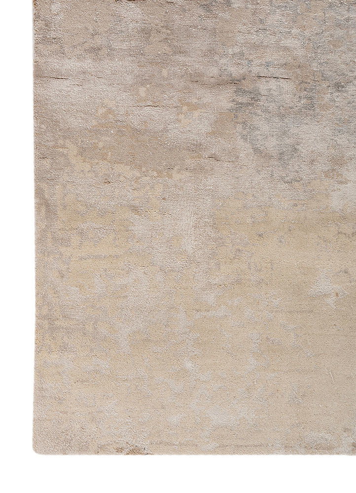 chaos theory by kavi ivory wool and bamboo silk hand knotted Rug - Corner chaos theory by kavi ivory wool and bamboo silk hand knotted Rug - Corner