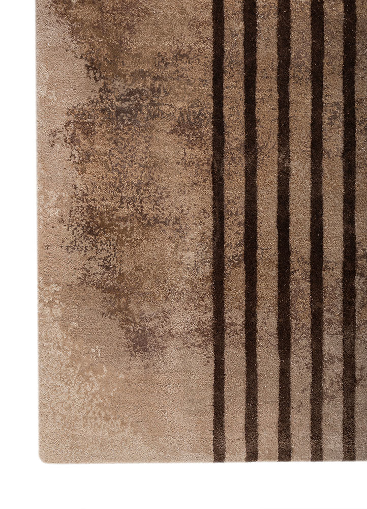 aakar by kavi beige and brown wool and bamboo silk hand knotted Rug - Corner aakar by kavi beige and brown wool and bamboo silk hand knotted Rug - Corner