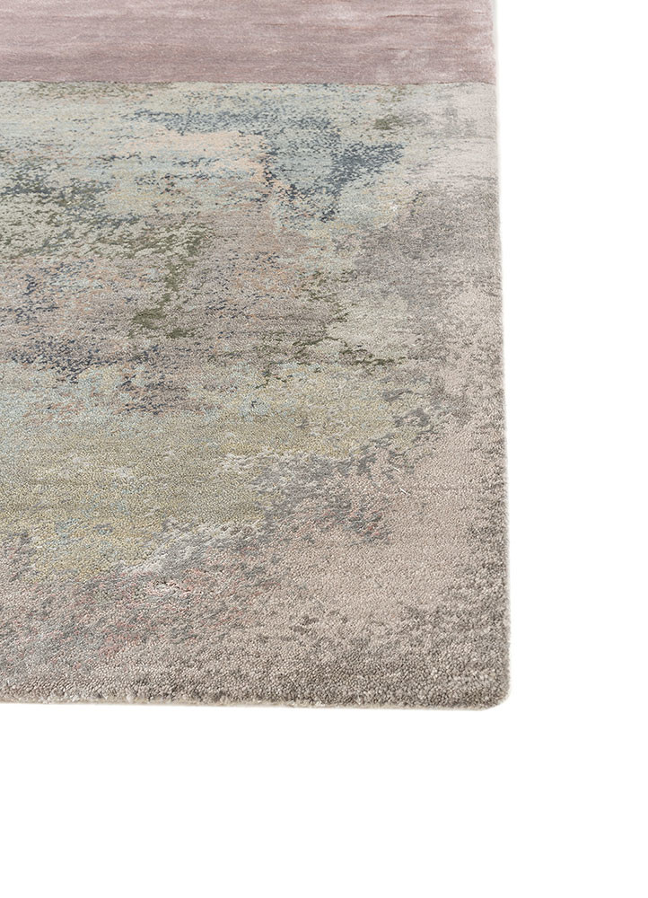 aakar by kavi grey and black wool and bamboo silk hand knotted Rug - Corner aakar by kavi grey and black wool and bamboo silk hand knotted Rug - Corner