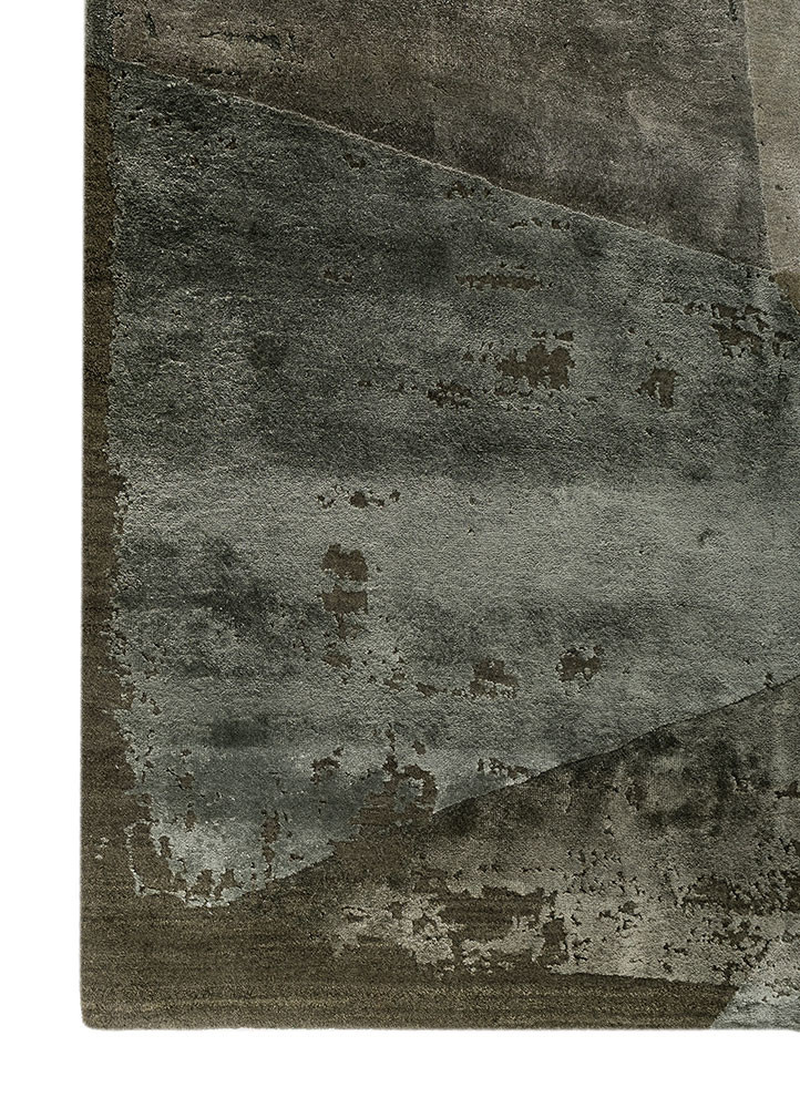 aakar by kavi green wool and bamboo silk hand knotted Rug - Corner aakar by kavi green wool and bamboo silk hand knotted Rug - Corner