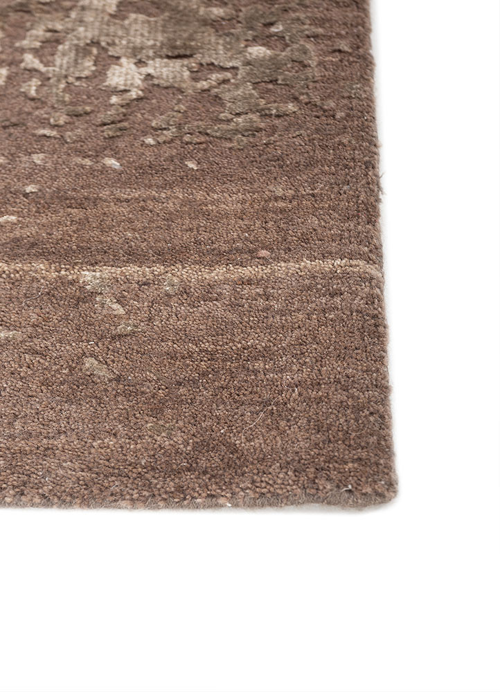 aprezo beige and brown wool and bamboo silk hand knotted Rug - Corner aprezo beige and brown wool and bamboo silk hand knotted Rug - Corner