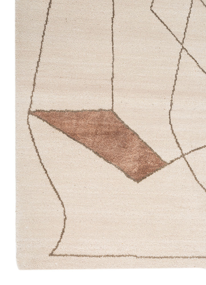 aakar by kavi ivory wool and bamboo silk hand knotted Rug - Corner aakar by kavi ivory wool and bamboo silk hand knotted Rug - Corner