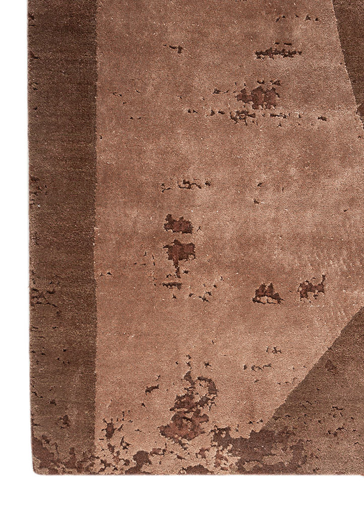 unfold by kavi beige and brown wool and bamboo silk hand knotted Rug - Corner unfold by kavi beige and brown wool and bamboo silk hand knotted Rug - Corner