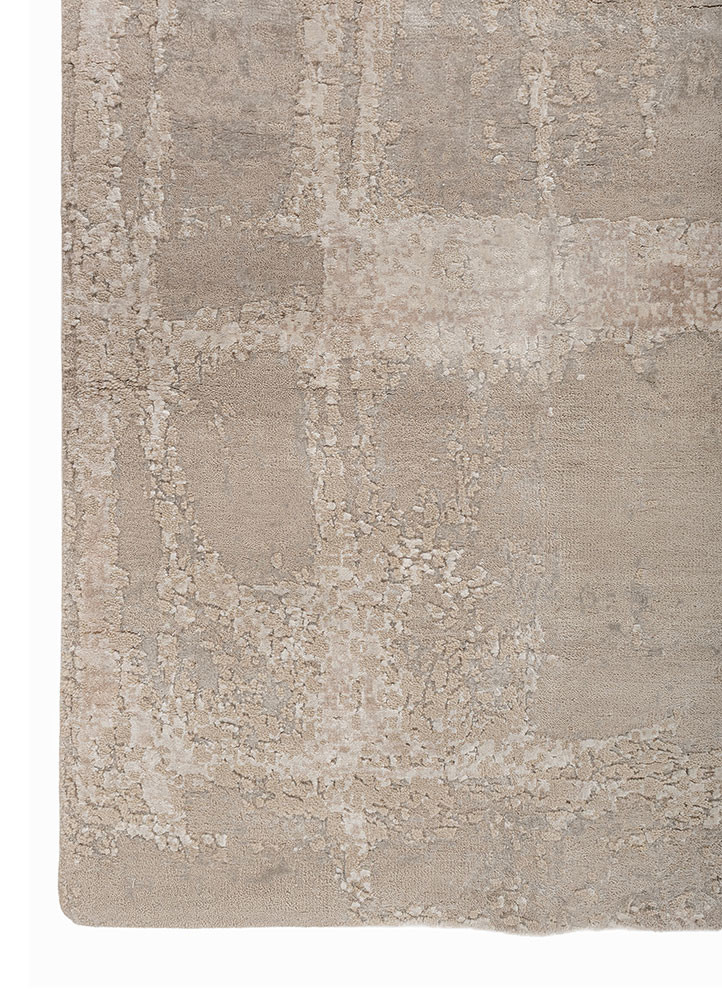 aprezo ivory wool and bamboo silk hand knotted Rug - Corner aprezo ivory wool and bamboo silk hand knotted Rug - Corner