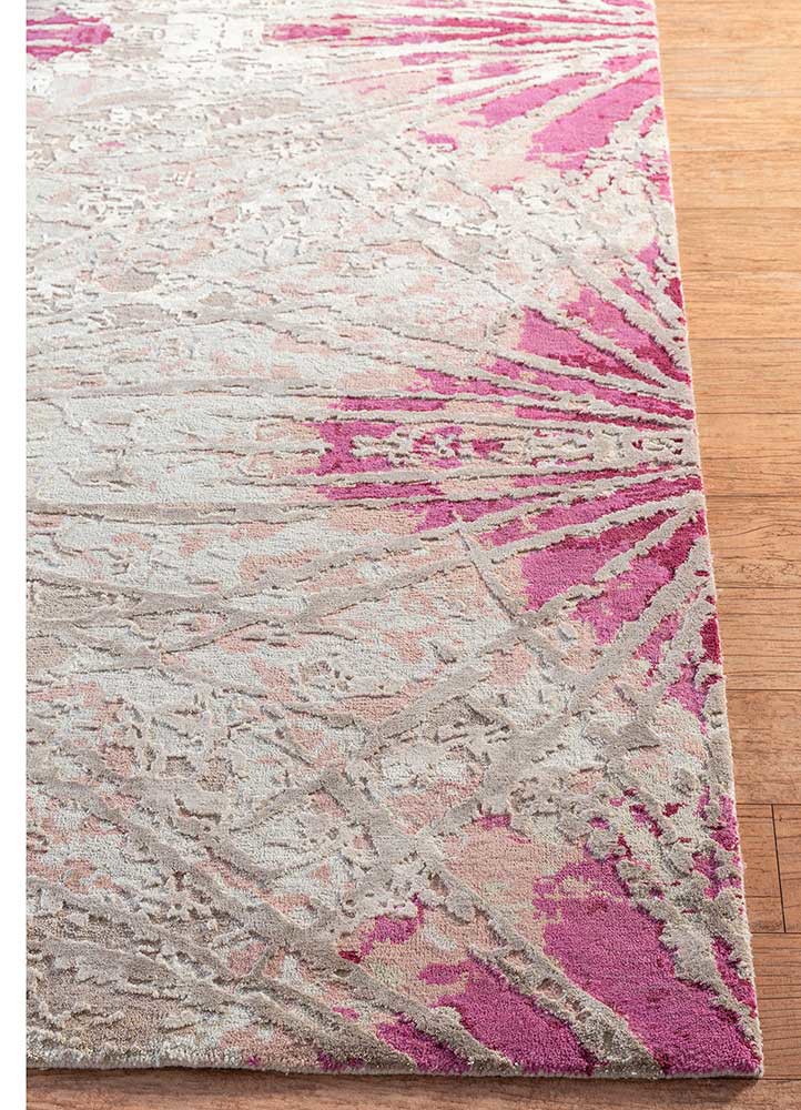 chaos theory by kavi ivory wool and bamboo silk hand knotted Rug - Corner chaos theory by kavi ivory wool and bamboo silk hand knotted Rug - Corner
