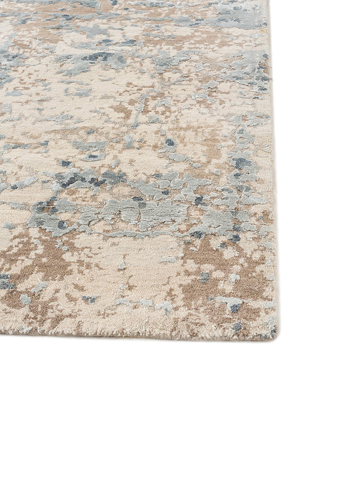 chaos theory by kavi beige and brown wool and bamboo silk hand knotted Rug - Corner chaos theory by kavi beige and brown wool and bamboo silk hand knotted Rug - Corner