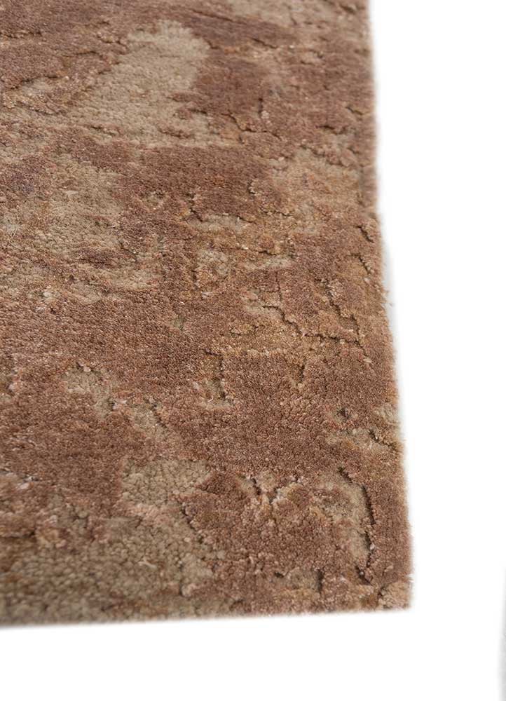 chaos theory by kavi beige and brown wool and bamboo silk hand knotted Rug - Corner chaos theory by kavi beige and brown wool and bamboo silk hand knotted Rug - Corner