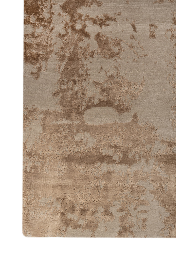 project error by kavi beige and brown wool and bamboo silk hand knotted Rug - Corner project error by kavi beige and brown wool and bamboo silk hand knotted Rug - Corner