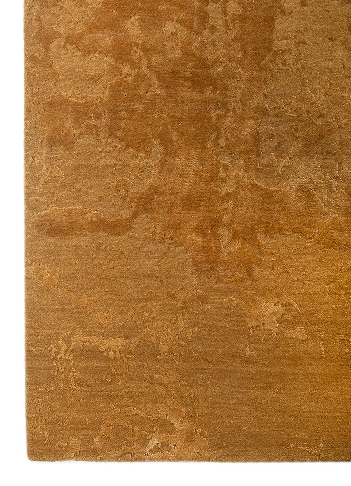 project error by kavi gold wool and bamboo silk hand knotted Rug - Corner