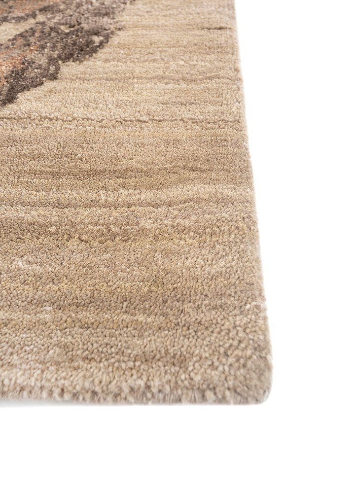 free verse by kavi beige and brown wool and bamboo silk hand knotted Rug - Corner free verse by kavi beige and brown wool and bamboo silk hand knotted Rug - Corner
