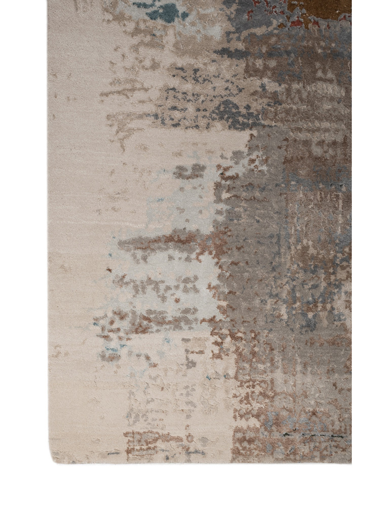 project error by kavi grey and black wool and bamboo silk hand knotted Rug - Corner project error by kavi grey and black wool and bamboo silk hand knotted Rug - Corner