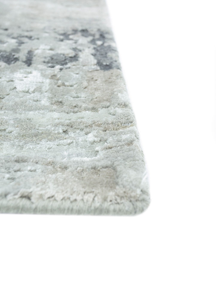 project error by kavi grey and black wool and bamboo silk hand knotted Rug - Corner project error by kavi grey and black wool and bamboo silk hand knotted Rug - Corner