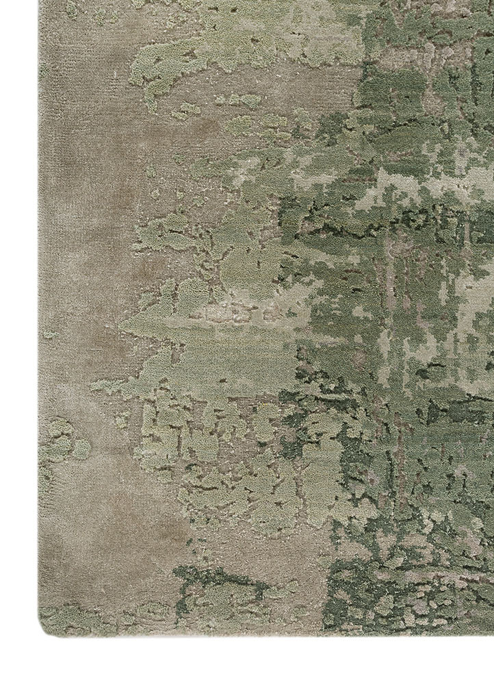 project error by kavi green wool and bamboo silk hand knotted Rug - Corner project error by kavi green wool and bamboo silk hand knotted Rug - Corner