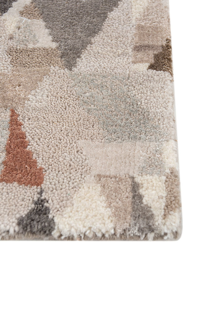 chaos theory by kavi ivory wool and bamboo silk hand knotted Rug - Corner chaos theory by kavi ivory wool and bamboo silk hand knotted Rug - Corner
