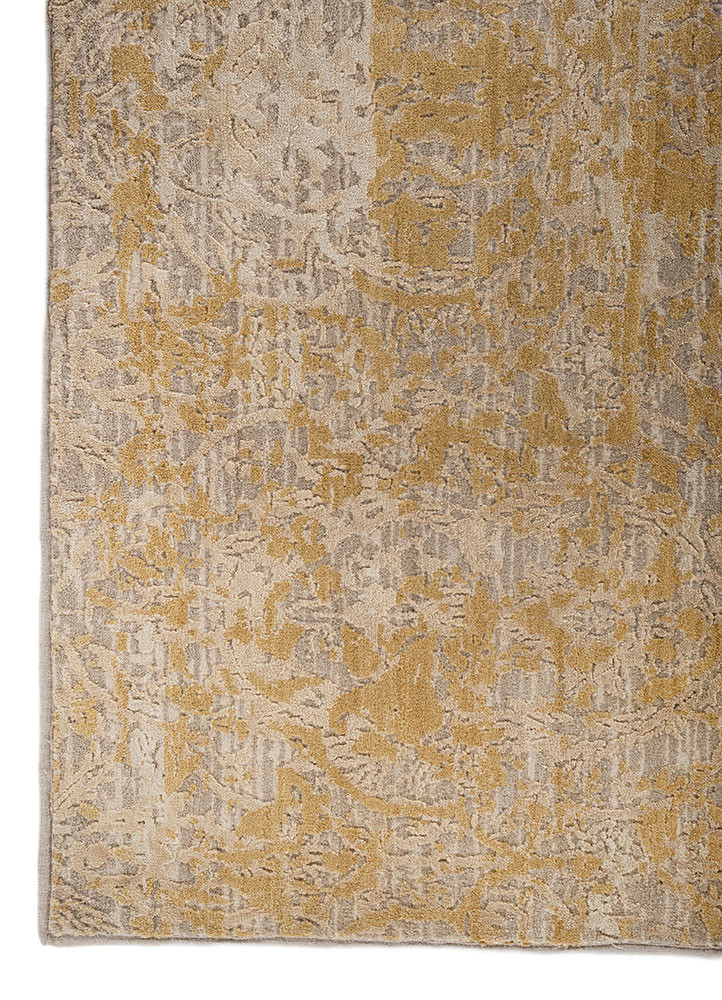 chaos theory by kavi ivory wool and bamboo silk hand knotted Rug - Corner chaos theory by kavi ivory wool and bamboo silk hand knotted Rug - Corner