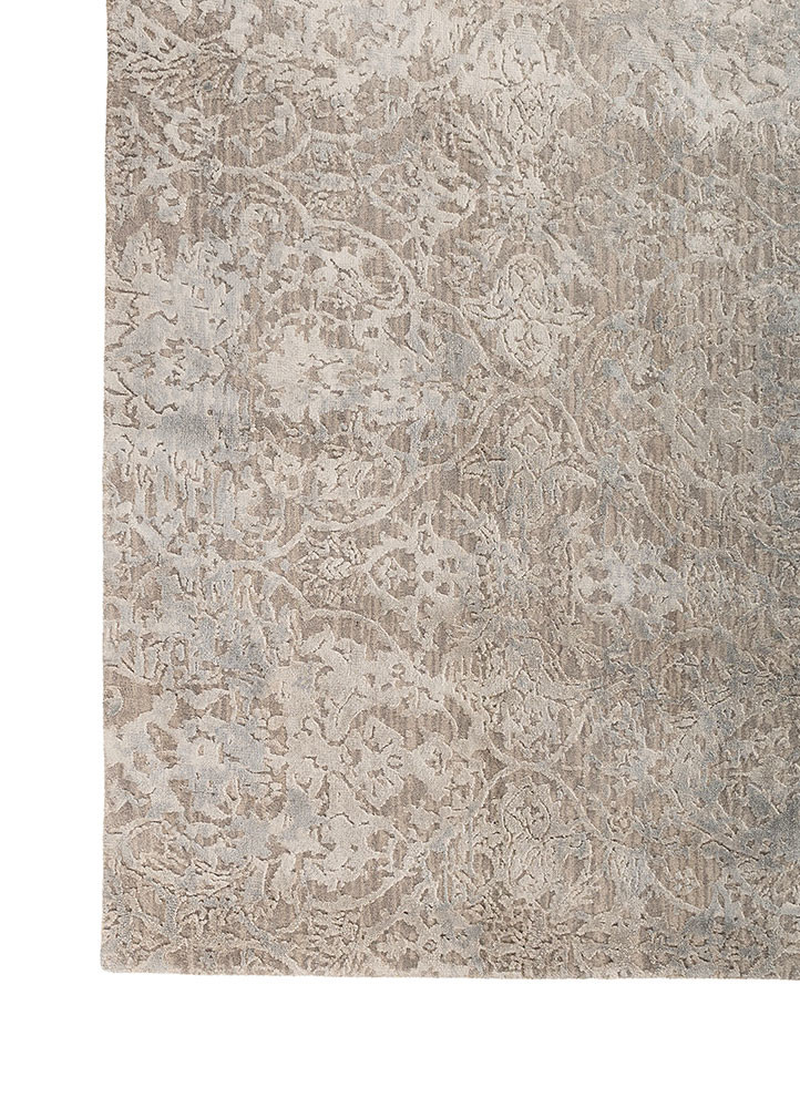 aprezo grey and black wool and bamboo silk hand knotted Rug - Corner aprezo grey and black wool and bamboo silk hand knotted Rug - Corner