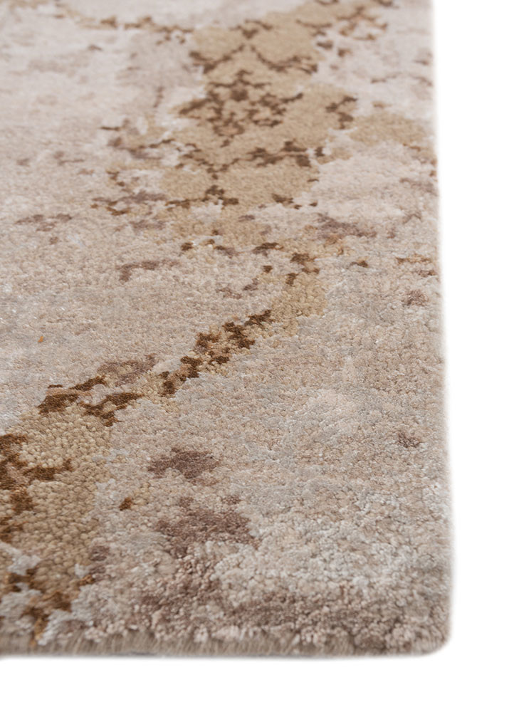 hidden by kavi ivory wool and bamboo silk hand knotted Rug - Corner hidden by kavi ivory wool and bamboo silk hand knotted Rug - Corner