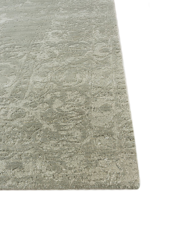 hidden by kavi green wool and bamboo silk hand knotted Rug - Corner hidden by kavi green wool and bamboo silk hand knotted Rug - Corner