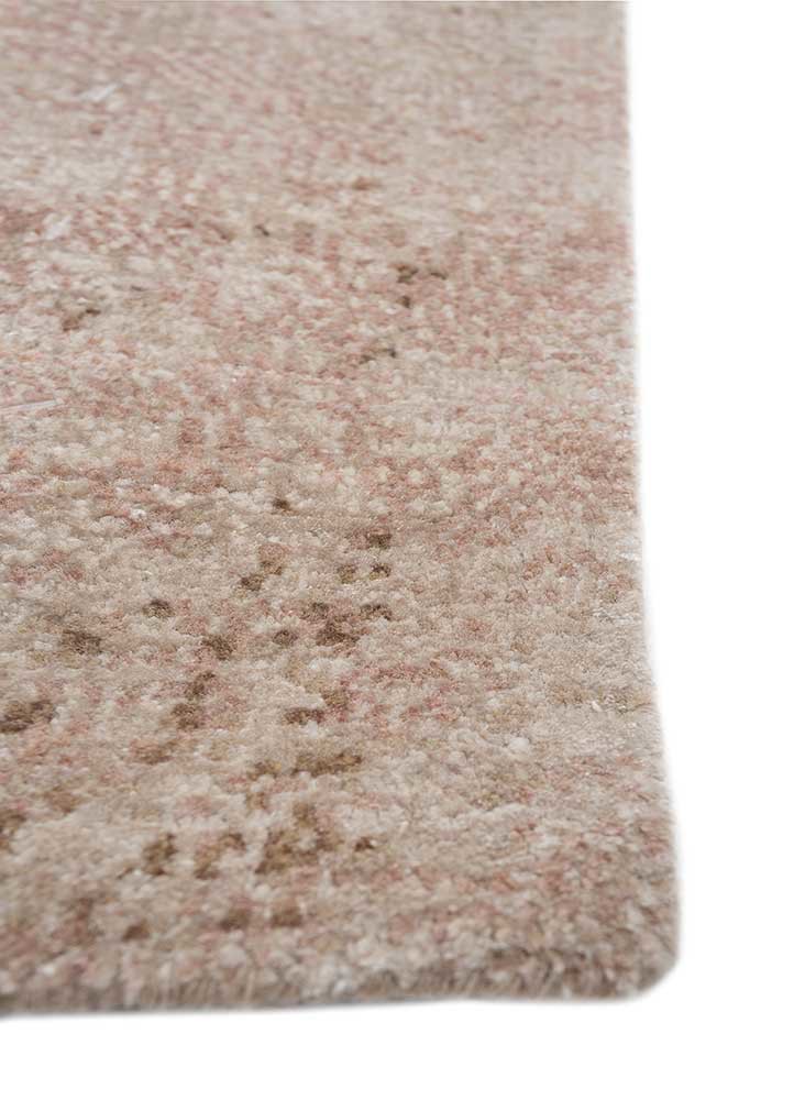 afterglow by kavi ivory wool and bamboo silk hand knotted Rug - Corner