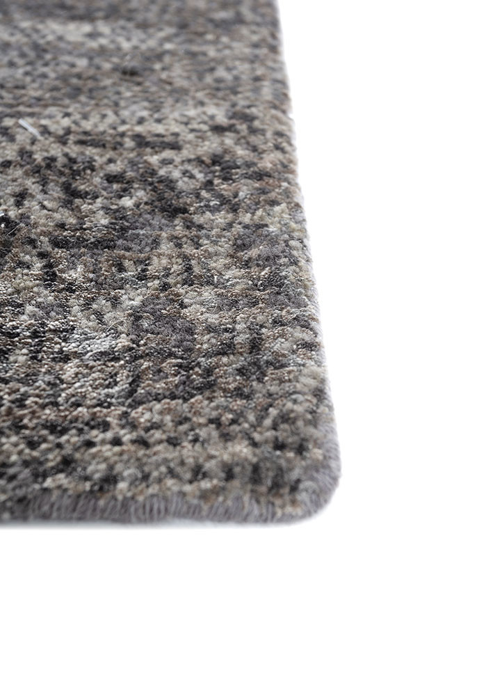 afterglow by kavi grey and black wool and bamboo silk hand knotted Rug - Corner afterglow by kavi grey and black wool and bamboo silk hand knotted Rug - Corner