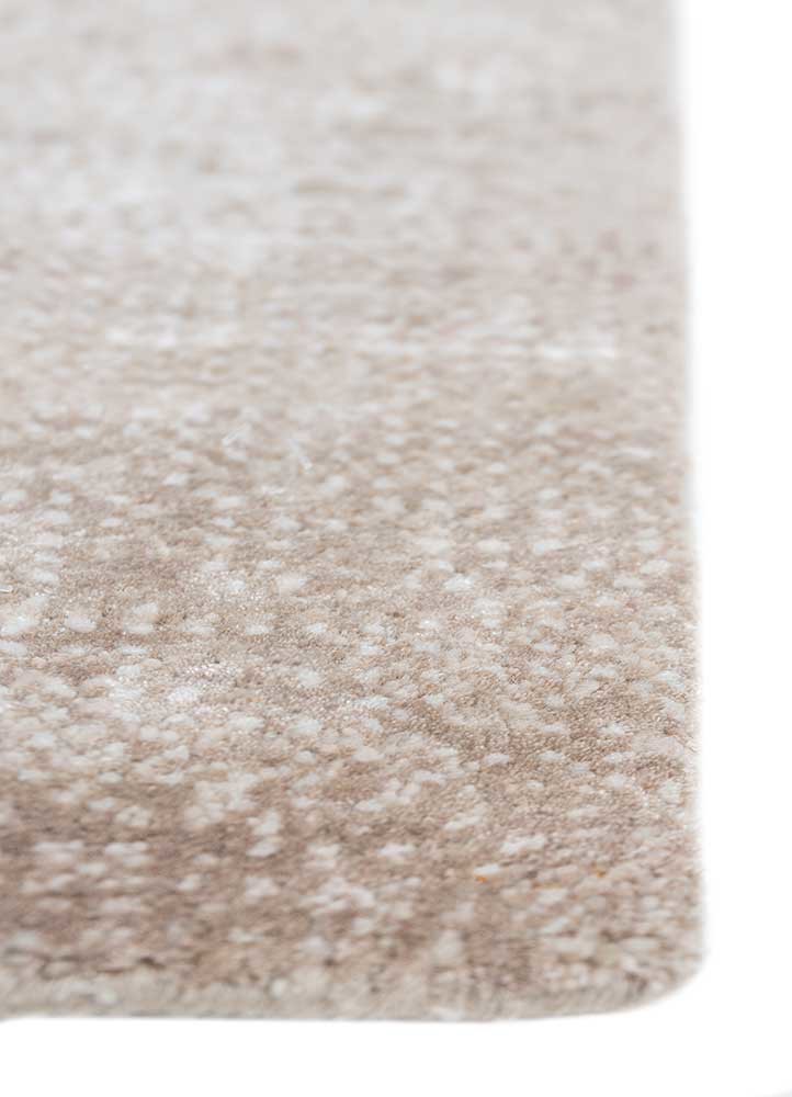 afterglow by kavi ivory wool and bamboo silk hand knotted Rug - Corner