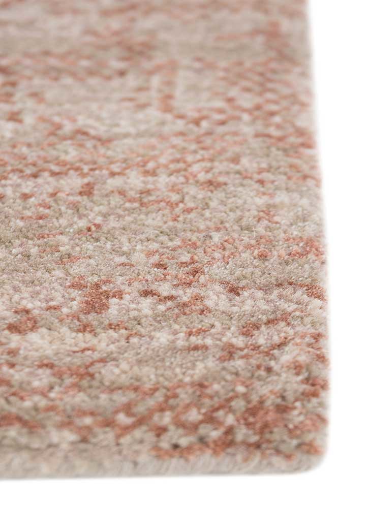 afterglow by kavi beige and brown wool and bamboo silk hand knotted Rug - Corner