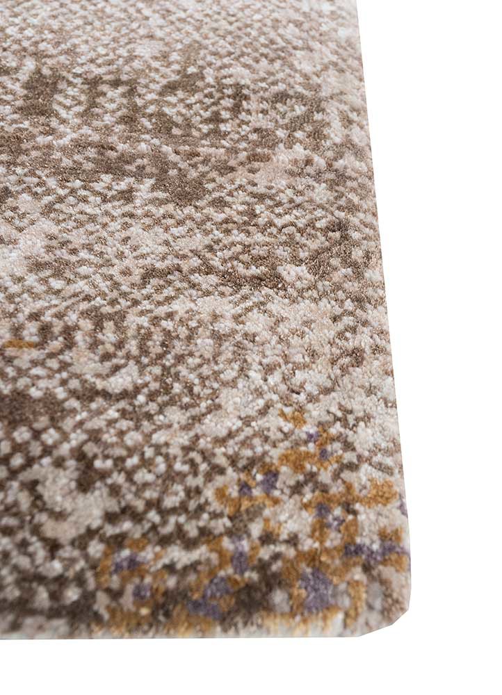 afterglow by kavi ivory wool and bamboo silk hand knotted Rug - Corner