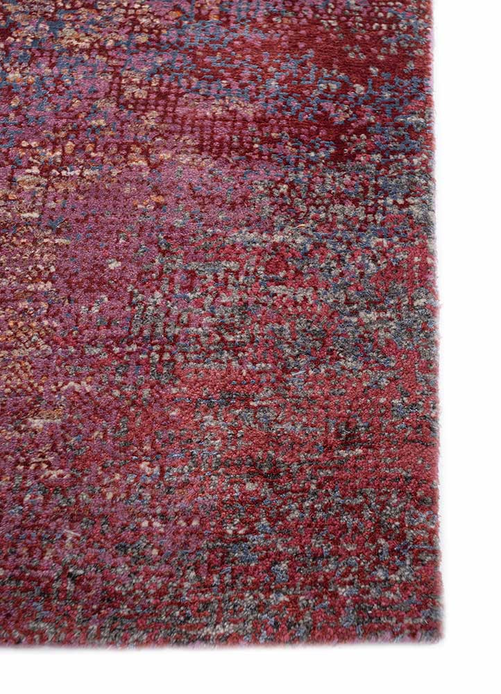 afterglow by kavi red and orange wool and bamboo silk hand knotted Rug - Corner afterglow by kavi red and orange wool and bamboo silk hand knotted Rug - Corner