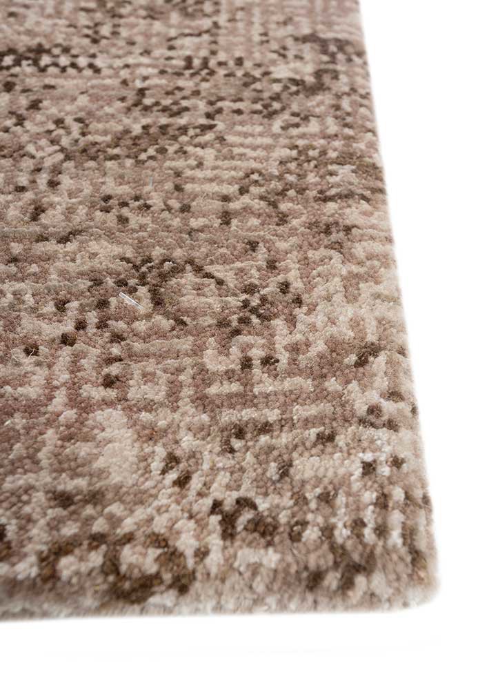 afterglow by kavi ivory wool and bamboo silk hand knotted Rug - Corner