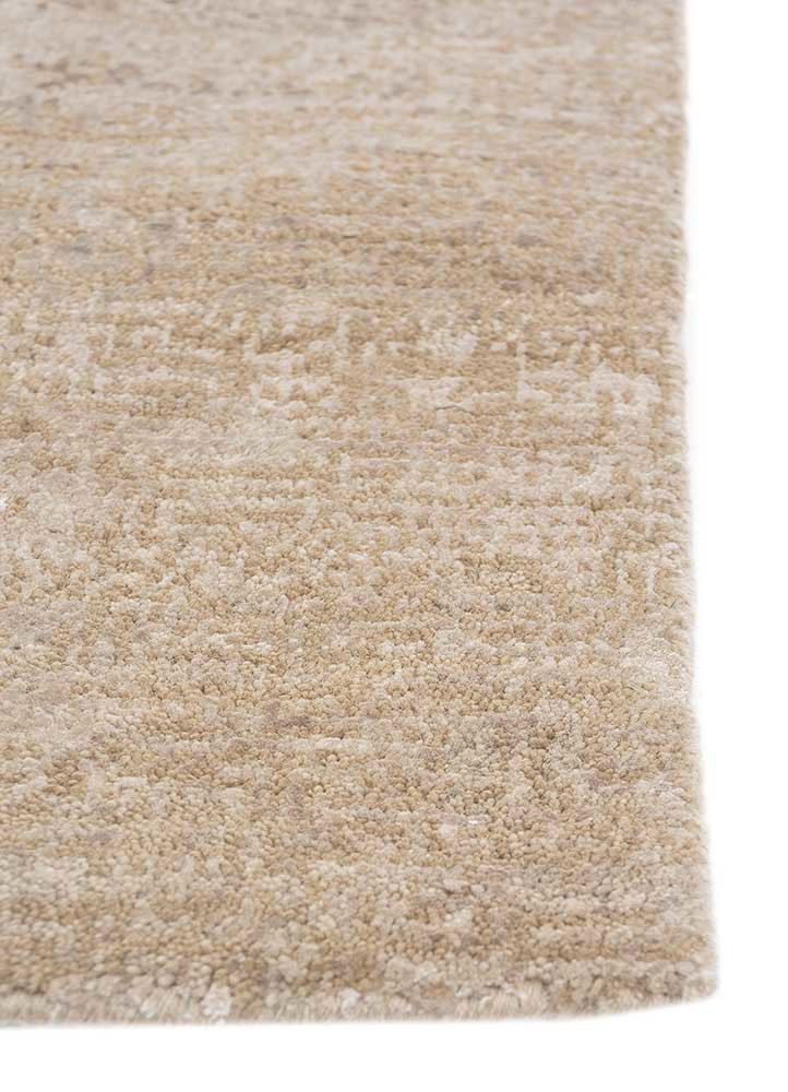 afterglow by kavi ivory wool and bamboo silk hand knotted Rug - Corner afterglow by kavi ivory wool and bamboo silk hand knotted Rug - Corner