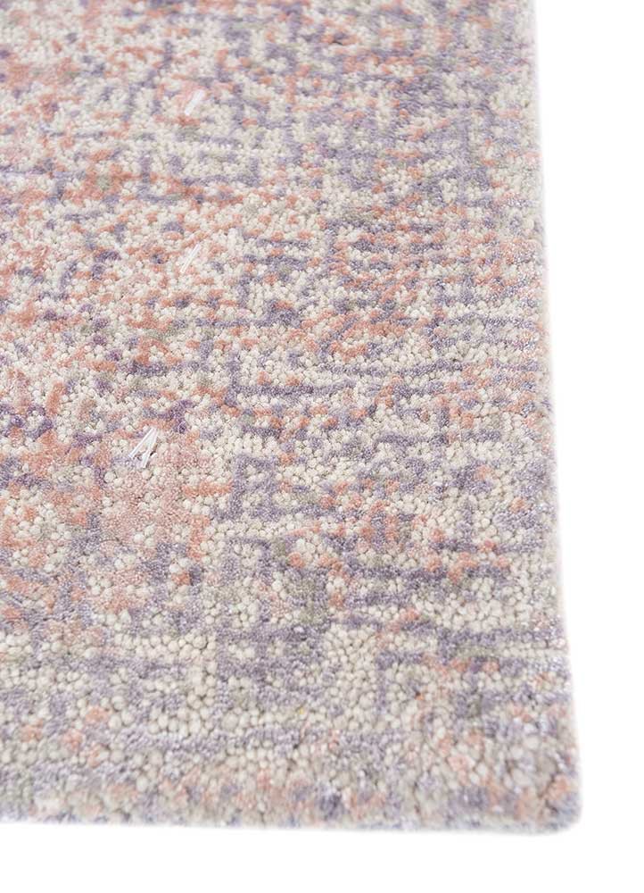 afterglow by kavi green wool and bamboo silk hand knotted Rug - Corner