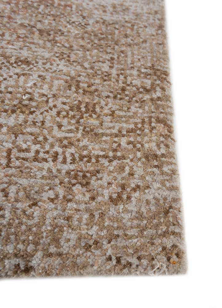 afterglow by kavi grey and black wool and bamboo silk hand knotted Rug - Corner