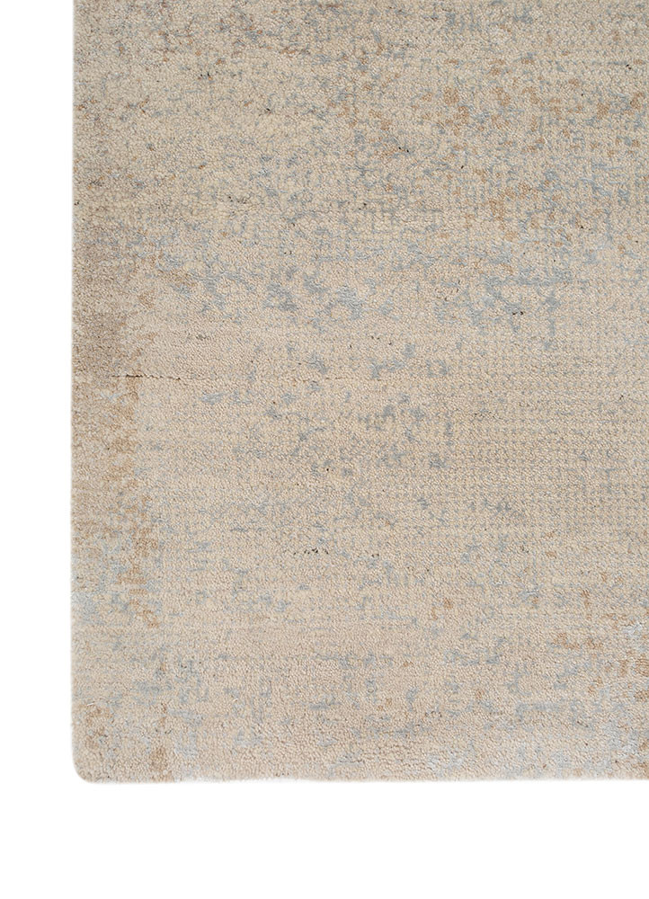 afterglow by kavi ivory wool and bamboo silk hand knotted Rug - Corner afterglow by kavi ivory wool and bamboo silk hand knotted Rug - Corner